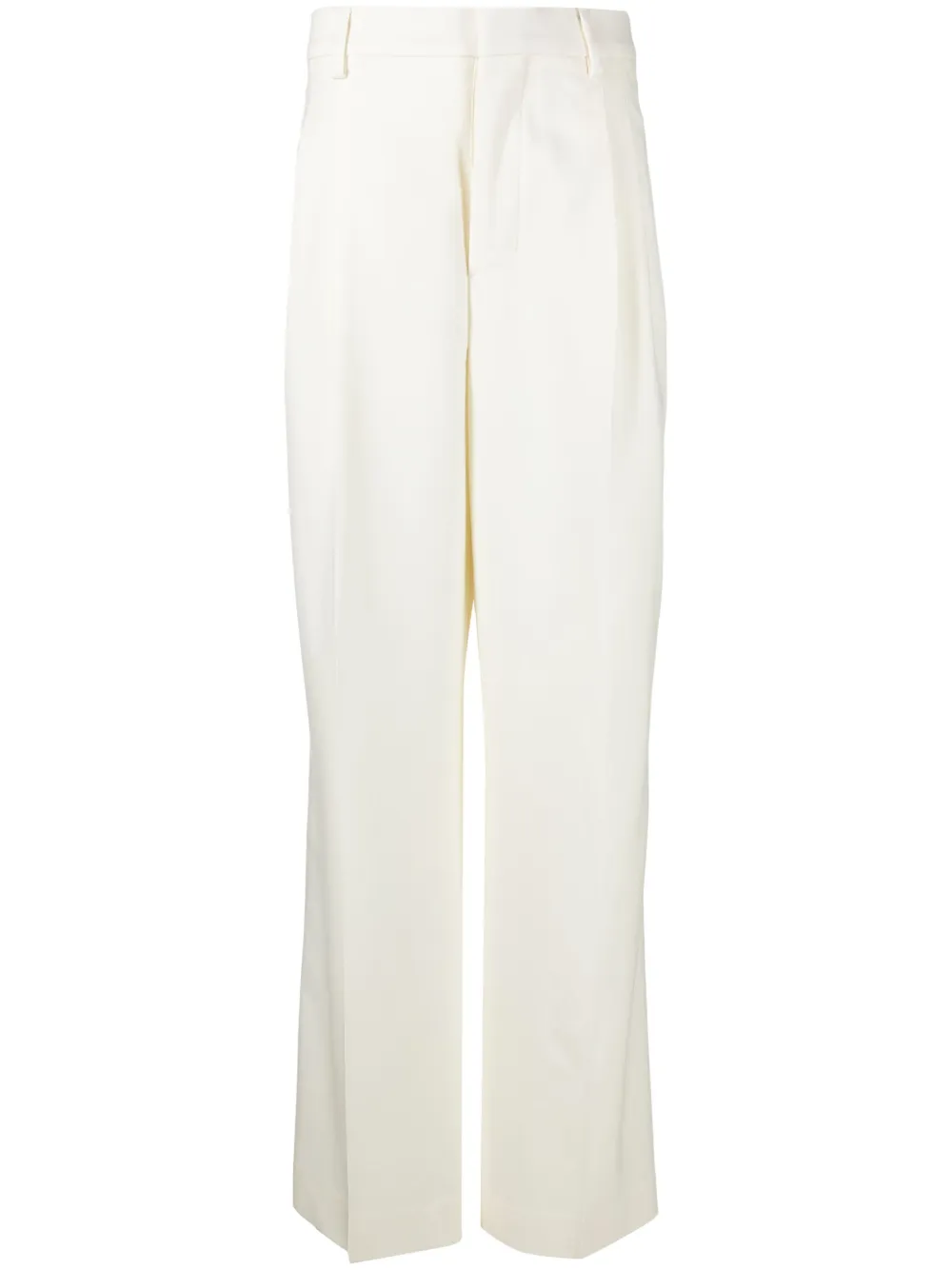 AMI Paris Broek met geplooid detail en wijde pijpen Wit