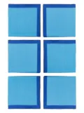 Hermès Pre-Owned solid-border six-piece cotton napkin set - Blue