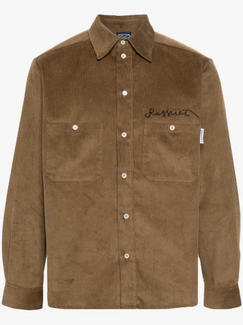  RASSVET Lady Luck logo-embroidered corduroy shirt