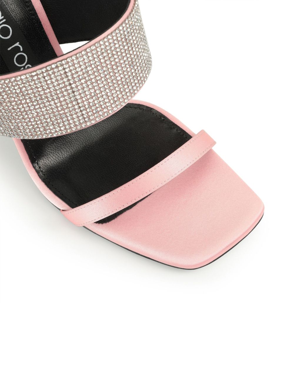 Shop Sergio Rossi Sr Paris 95mm Rhinestone-embellished Leather Sandals In Pink