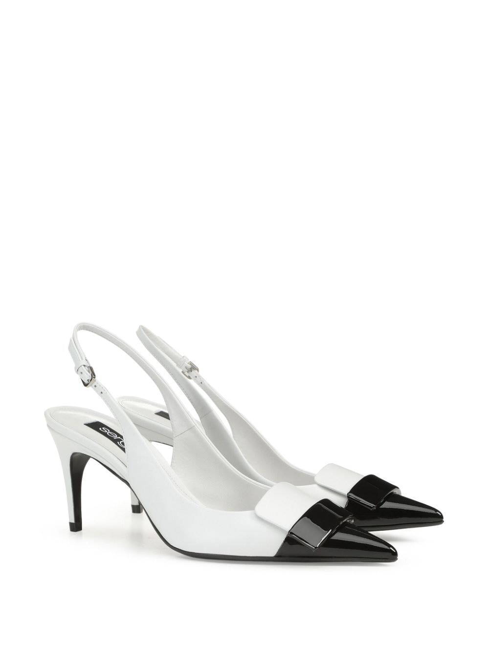 Shop Sergio Rossi Sr1 75mm Slingback Leather Pumps In White