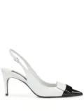 Sergio Rossi SR1 75mm slingback leather pumps - White