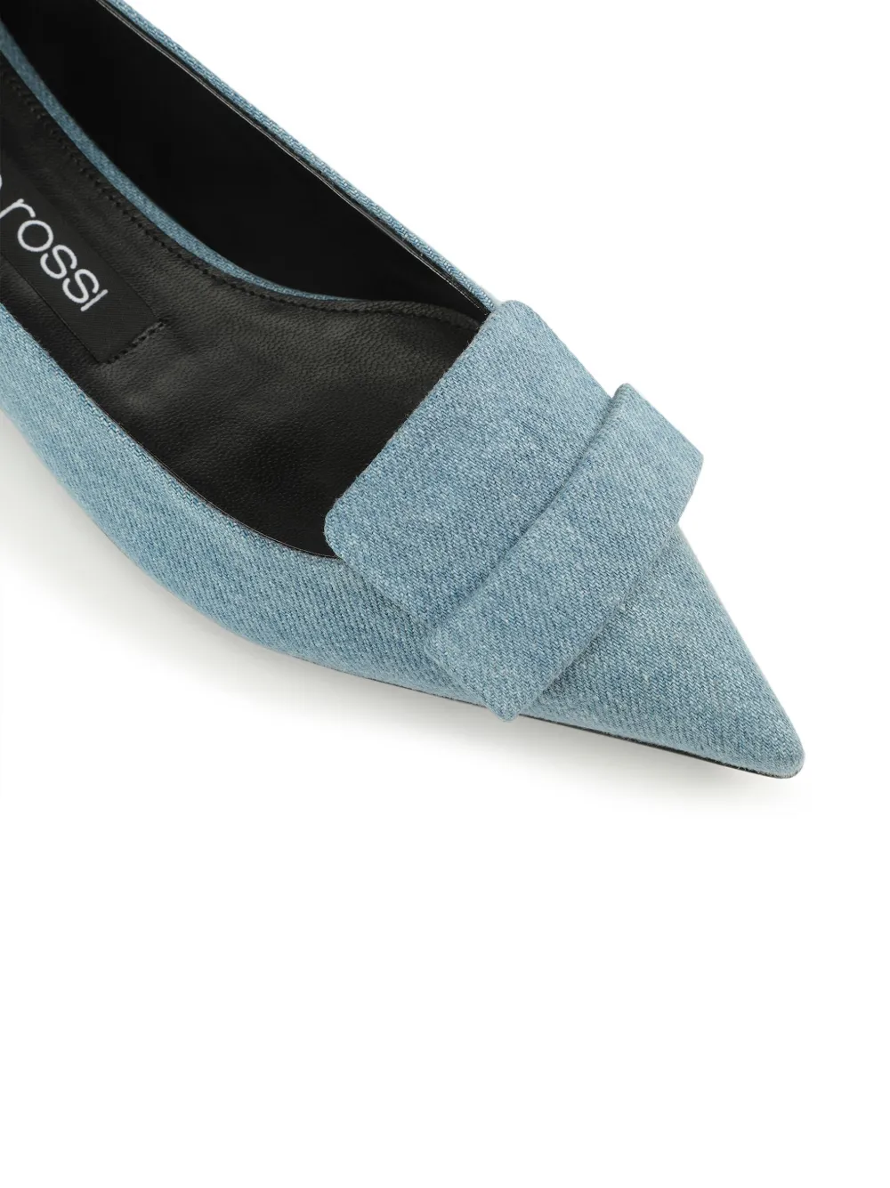 Shop Sergio Rossi Sr1 Denim Ballerina Shoes In Blue