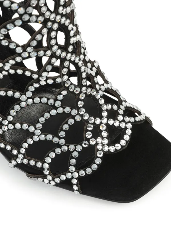 sergio rossi ブラックサンダル ストーン付き sergio rossi ブラックサンダル ストーン付き