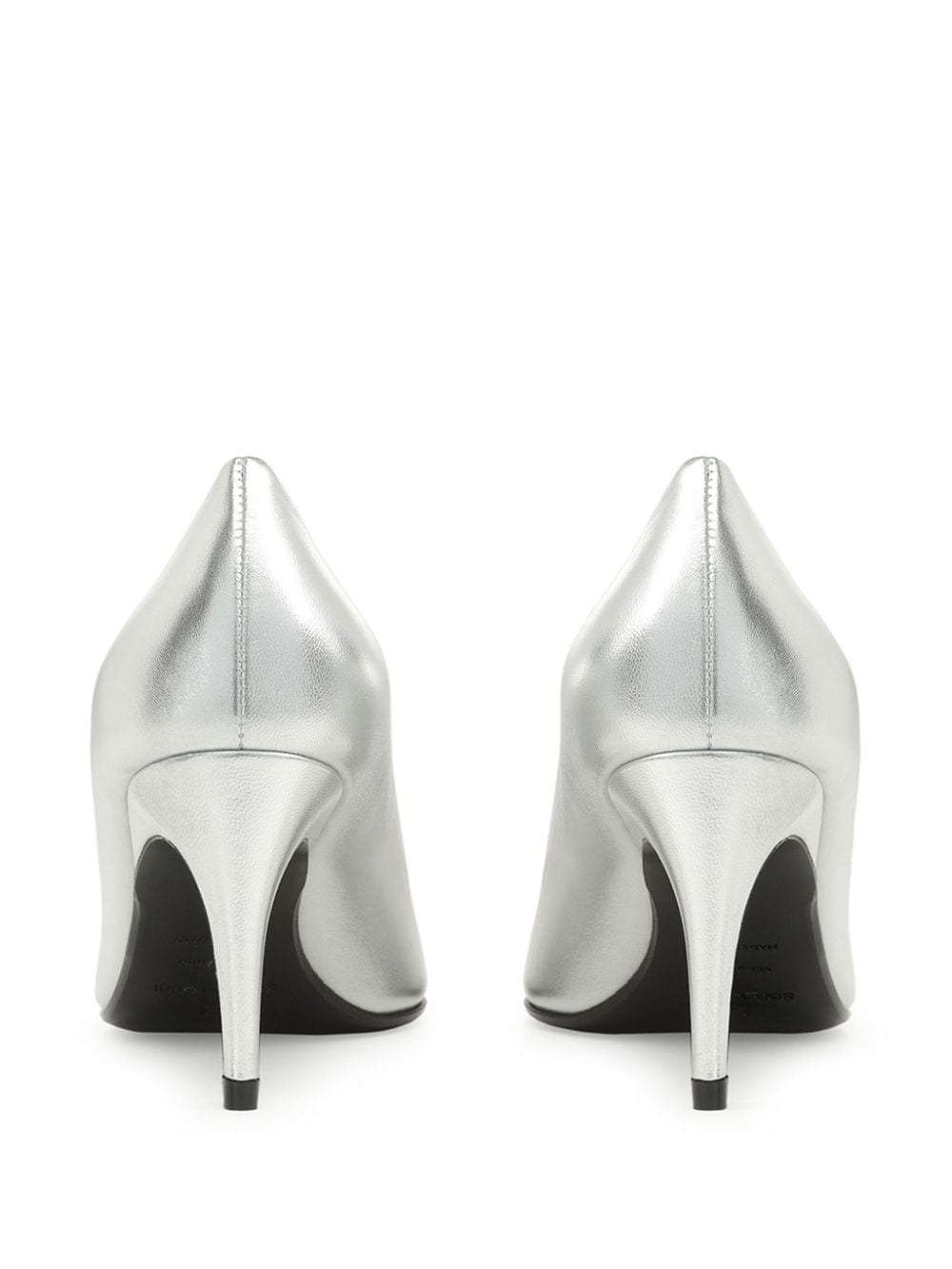 Shop Sergio Rossi Sr1 75mm Metallic-finish Leather Pumps In Silver