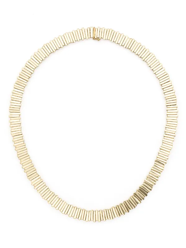 Suzanne Kalan 18kt Yellow Gold Jagged Baguette Necklace