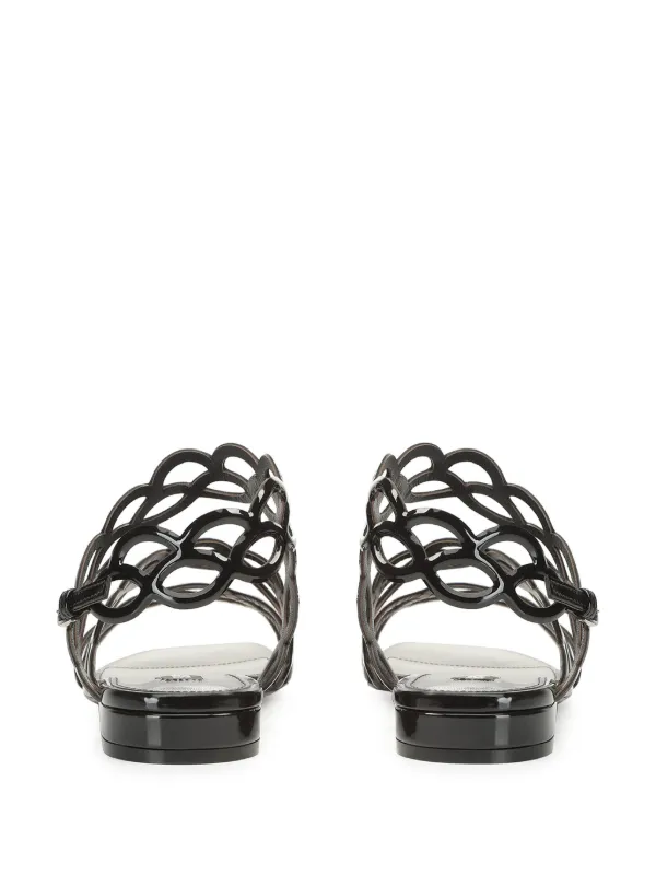 ★プレシャス★【Sergio Rossi】 sr Mermaid-Sandals Black sr Mermaid Sandal Flat Nero – Sergio Rossi
