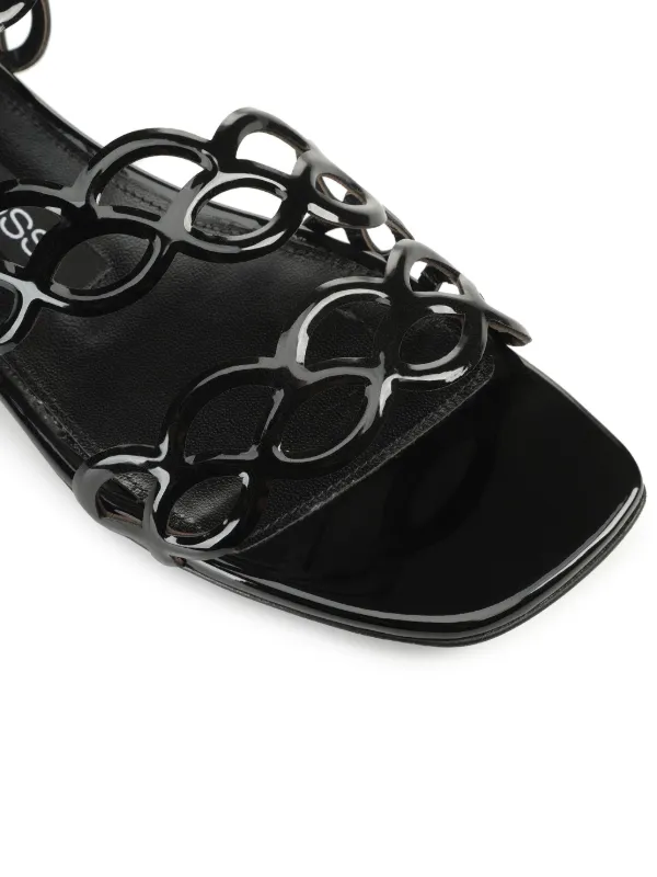 Sergio Rossi Sr Mermaid Leather Sandals | Black | FARFETCH