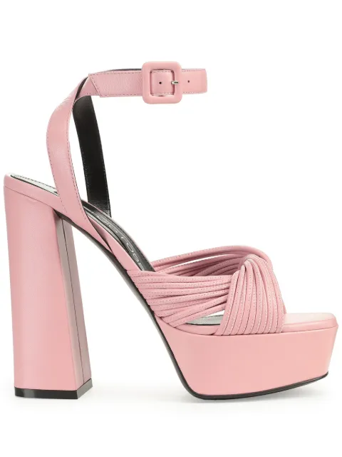 Sergio Rossi Akida leather platform sandals