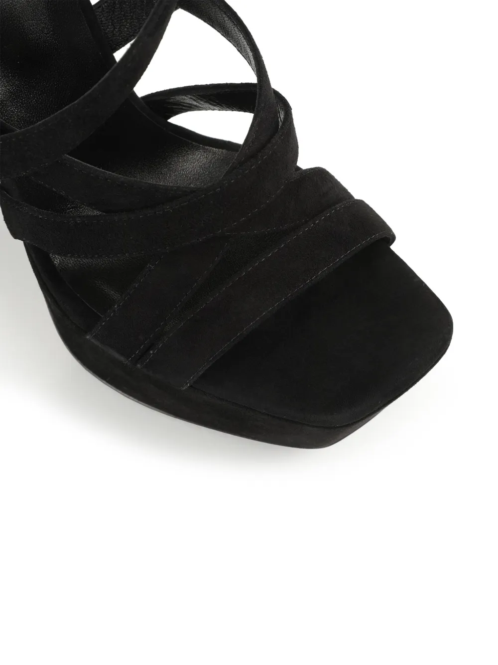 Sergio Rossi SI ROSSI 90mm square-toe suede sandals Black