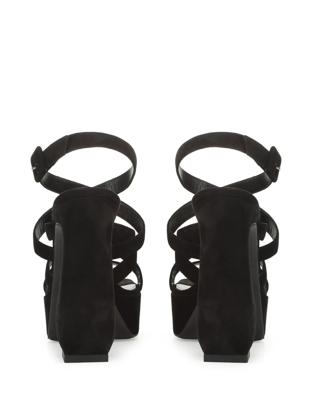 Sergio Rossi SI ROSSI 90mm square-toe suede sandals Black