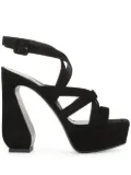 Sergio Rossi SI ROSSI 90mm square-toe suede sandals - Black
