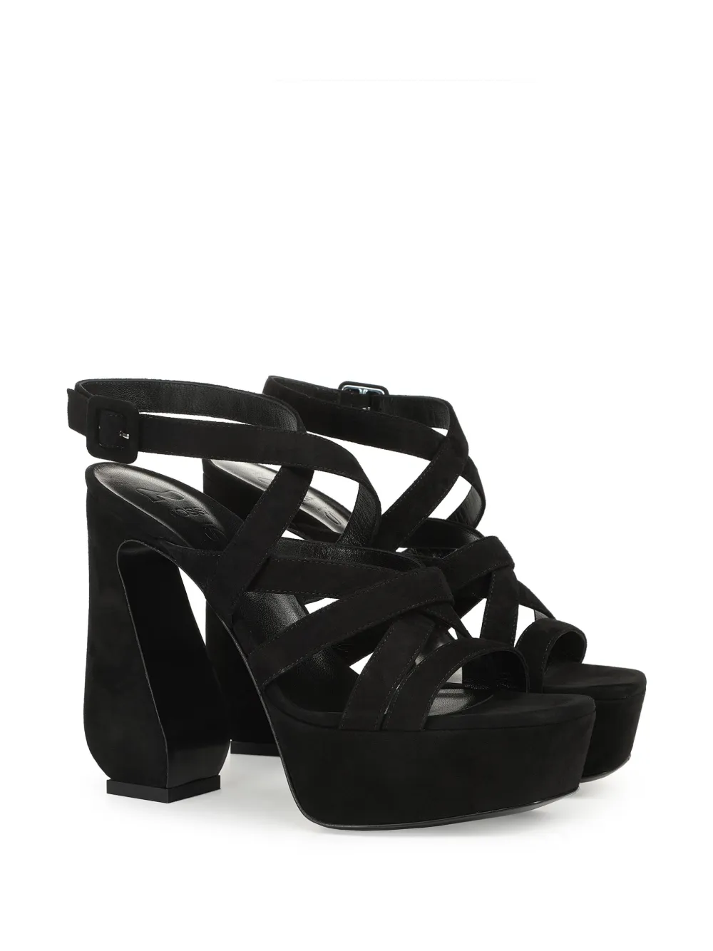 Sergio Rossi SI ROSSI 90mm square-toe suede sandals - Zwart