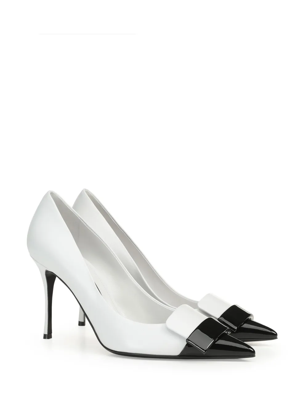 Shop Sergio Rossi Sr1 Cindy 75mm Leather Pumps In 白色