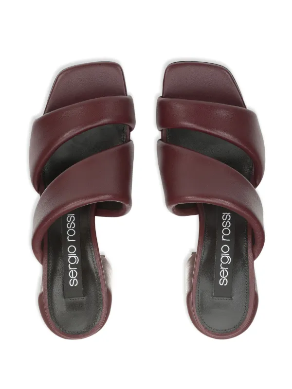 ☆SALE☆【Sergio Rossi】Songy 80mm レザーミュール Sergio Rossi Songy 80mm レザーミュール | レッド | FARFETCH JP