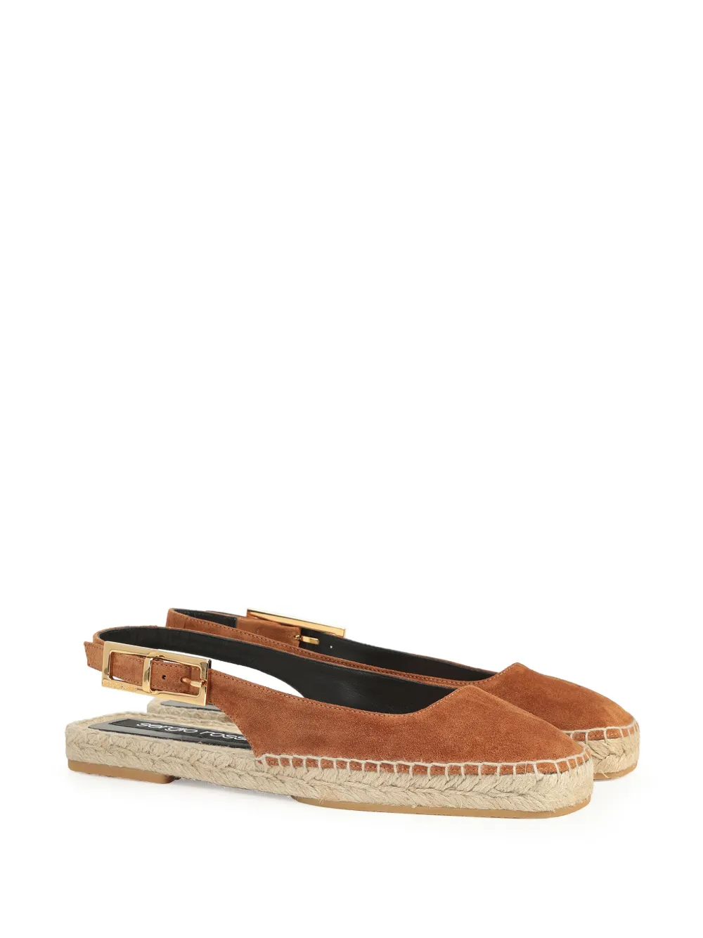 Shop Sergio Rossi Sr Nora Suede Slingback Espadrilles In Brown