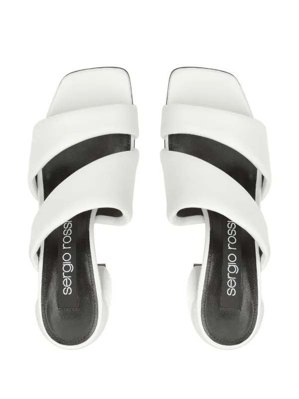 直営店‐Sergio Rossi‐ SR Spongy 80mm レザー サンダル Sergio Rossi Spongy 80mm レザーサンダル | ホワイト | FARFETCH JP