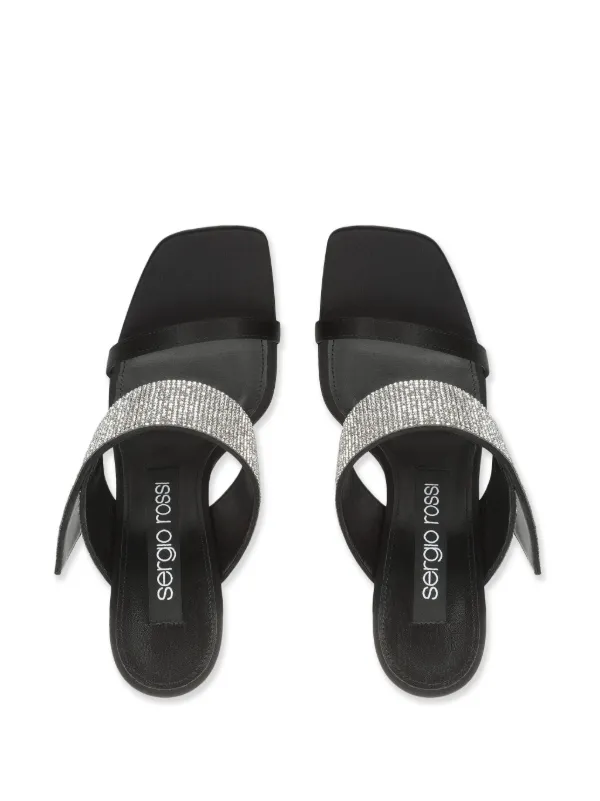 Sergio Rossi Paris 95mm Silk Mules Black FARFETCH AZ