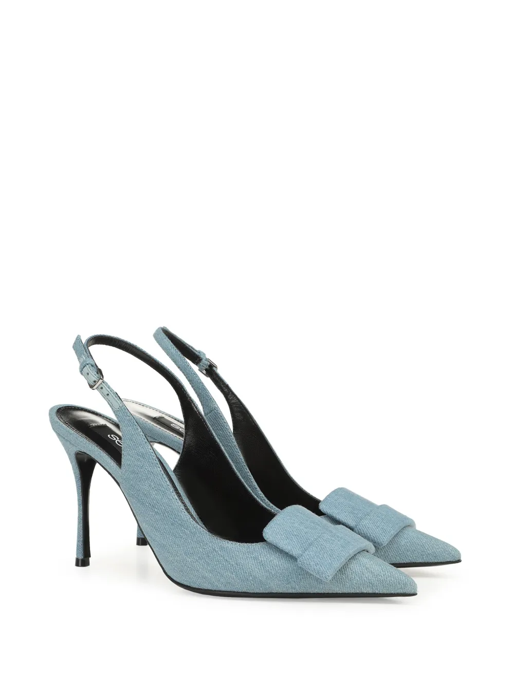 Shop Sergio Rossi Sr1 90mm Denim Pumps In Blue