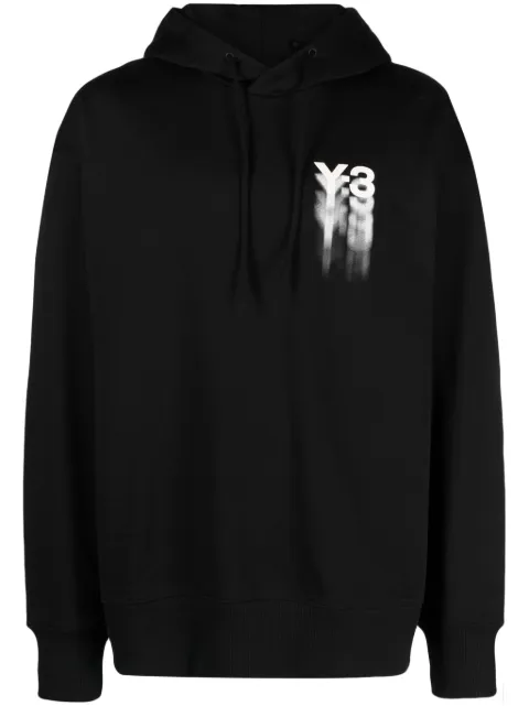 Y-3 logo-print cotton hoodie