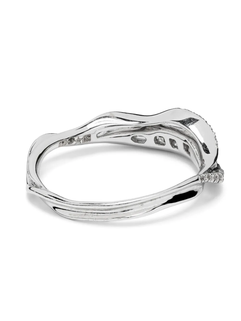 Bibi Van Der Velden 18kt White Gold Inhale Diamond Stackable Ring In Silver
