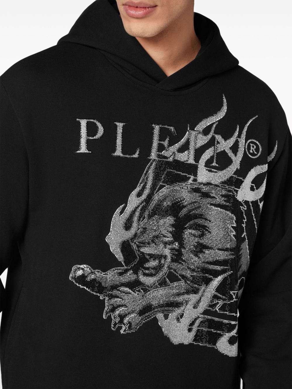 Philipp Plein Jersey hoodie Zwart