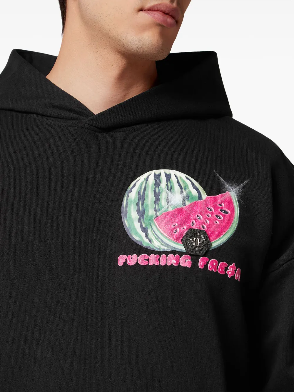 Philipp Plein Tutti Frutti katoenen hoodie Zwart