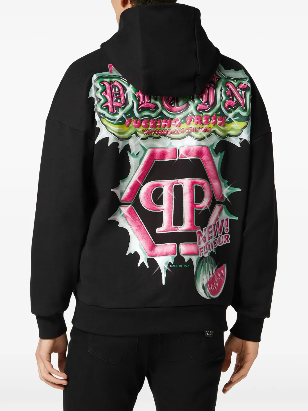 Philipp Plein Tutti Frutti katoenen hoodie Zwart