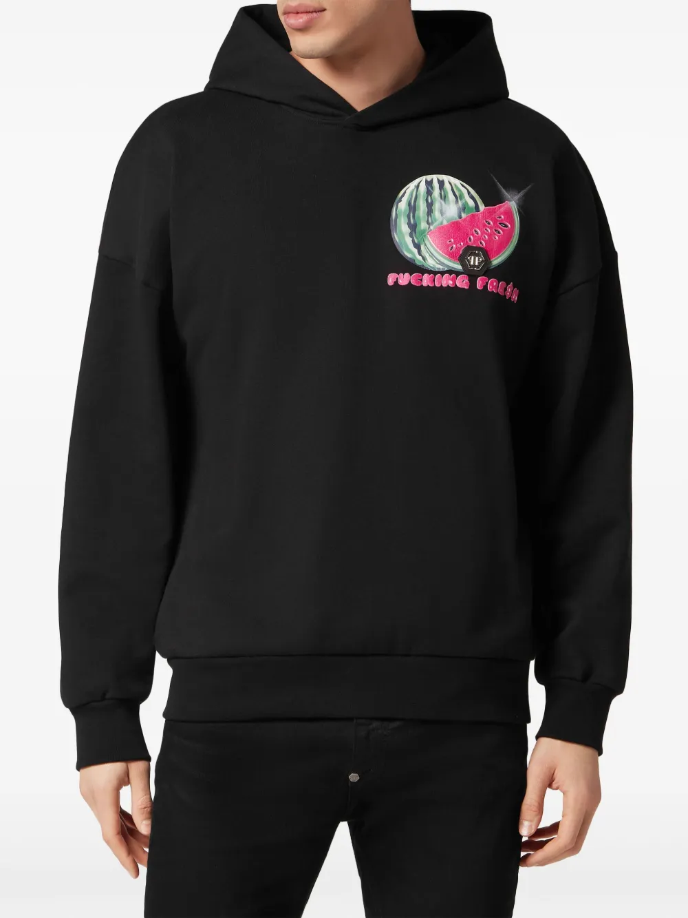 Philipp Plein Tutti Frutti katoenen hoodie Zwart