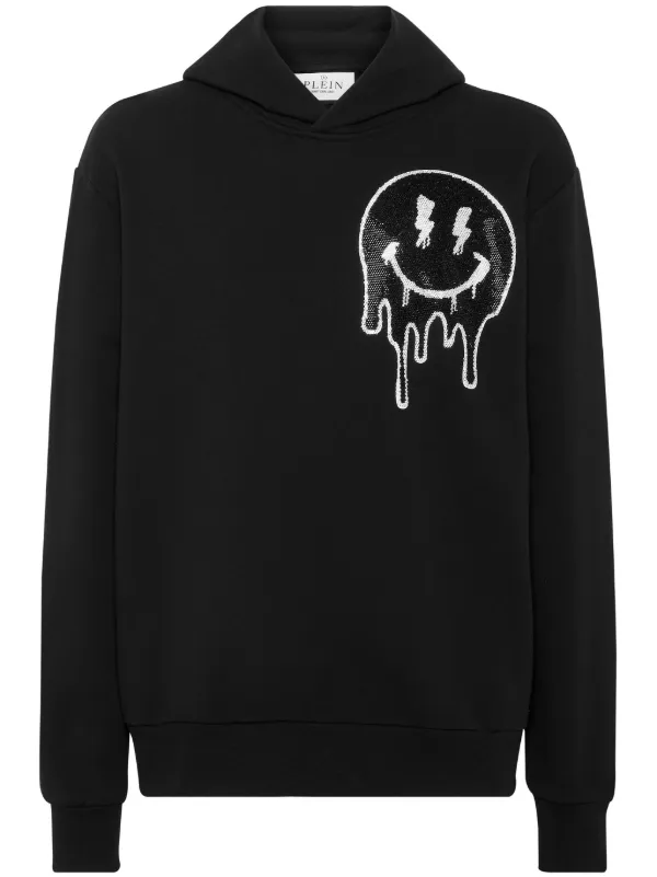 Philipp Plein Smiley face motif Hoodie Black FARFETCH IE
