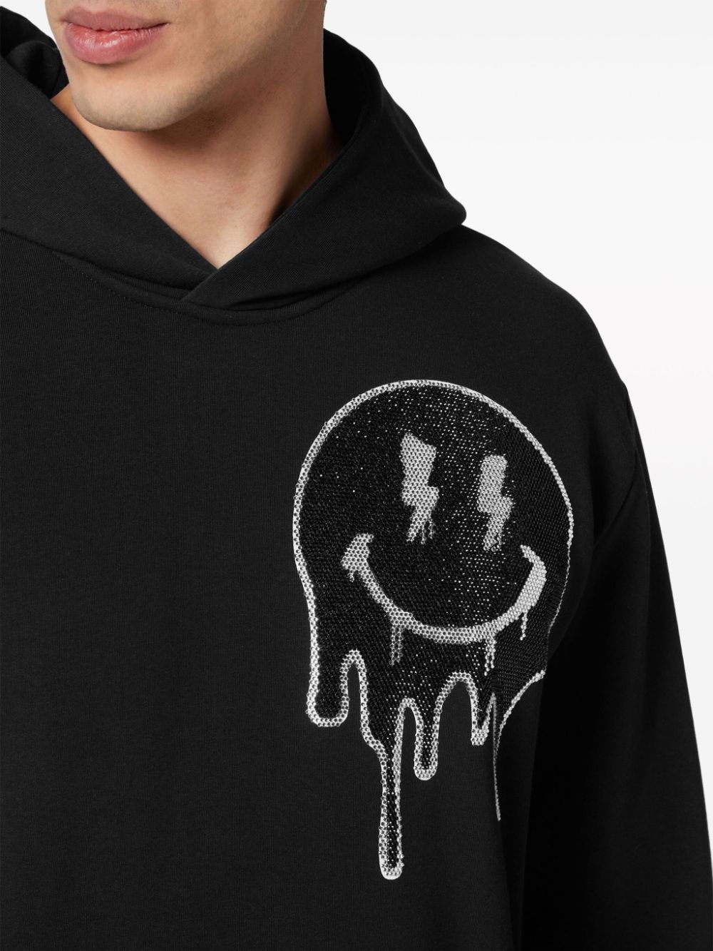 Shop Philipp Plein Smiley Face-motif Hoodie In Black