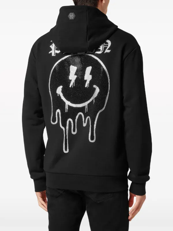 Black hoodie with smiley faces clearance