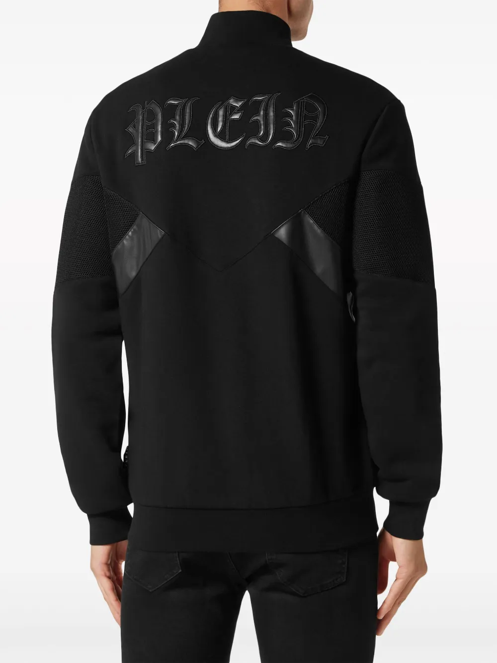 Shop Philipp Plein Logo-embroidered Track Jacket In Black