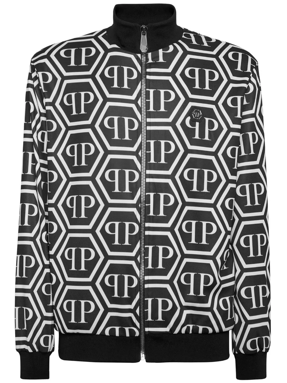 Philipp Plein monogram-print track jacket | Black | Image 1