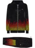 Philipp Plein Crystals Flame hooded tracksuit set - Black