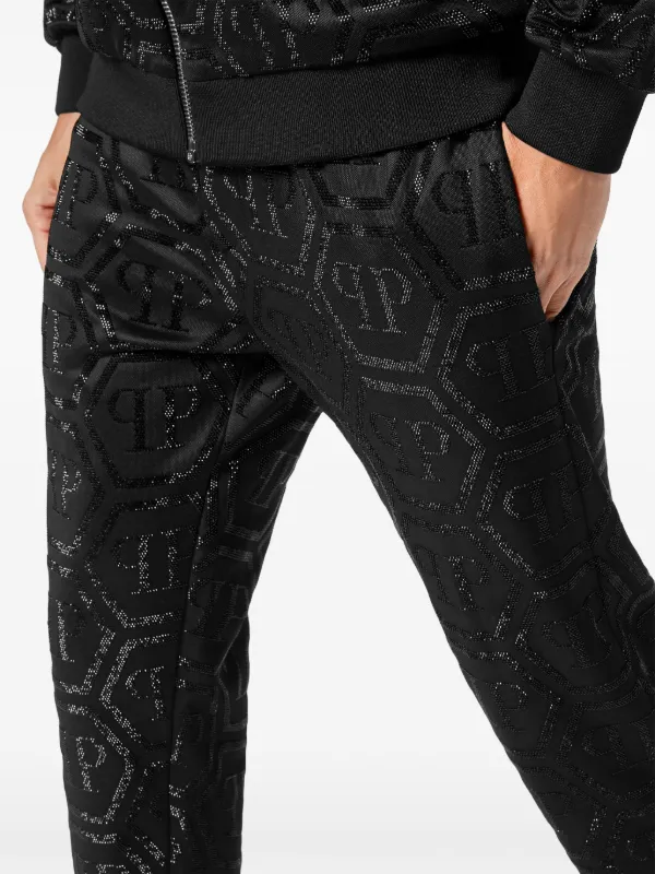 Philipp Plein monogram-pattern zip-up Tracksuit Set | Black