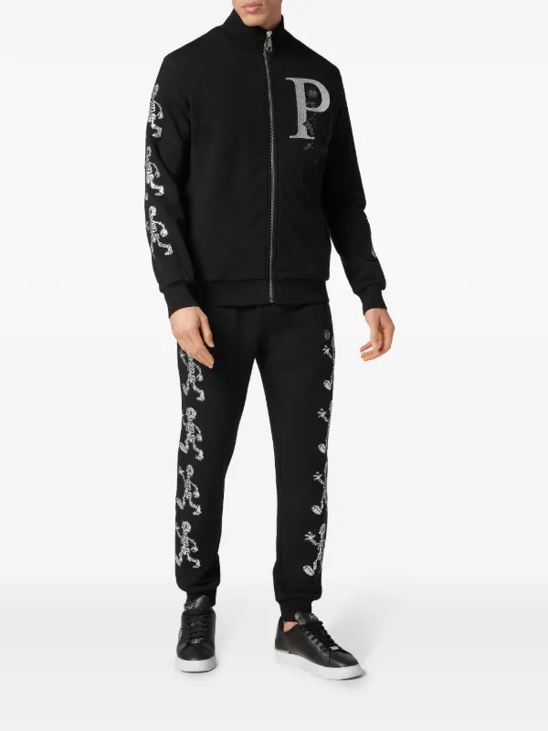 Philipp Plein skeleton print Jersey Tracksuit Black FARFETCH UK