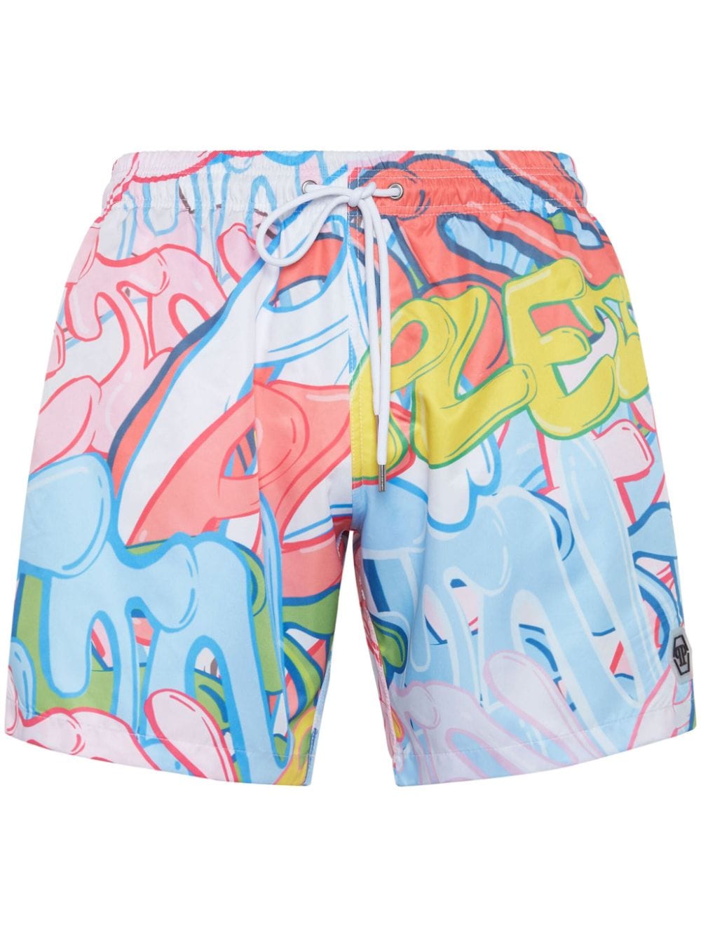 Philipp Plein Graffiti-print Swim Shorts In Pink