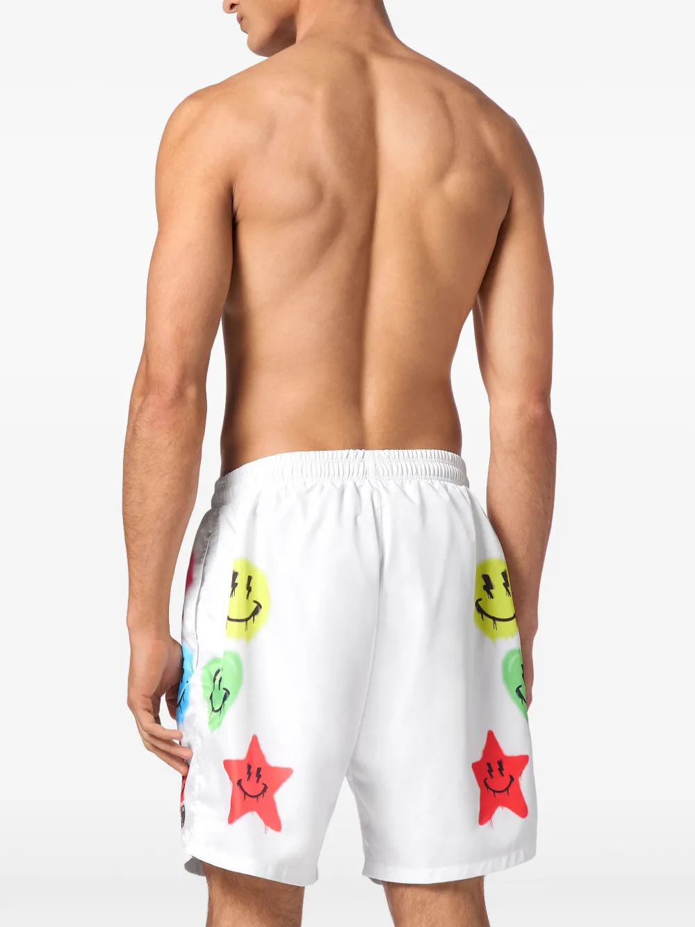 Philipp Plein Zwembroek met grafische print Wit