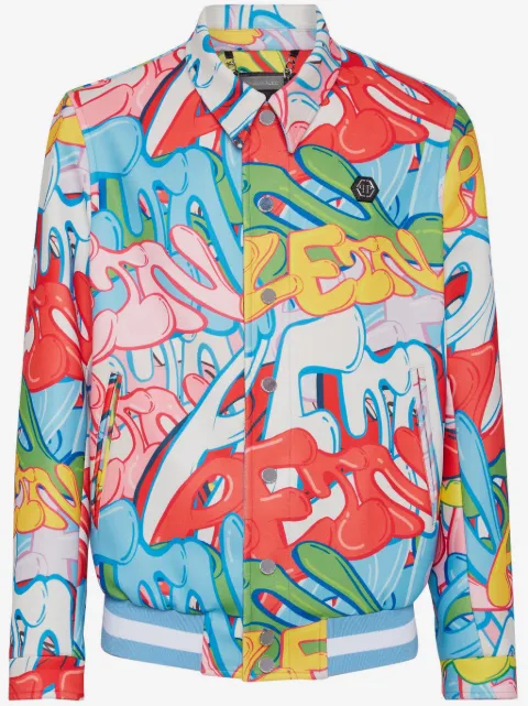 Philipp Plein graffiti-print shirt jacket