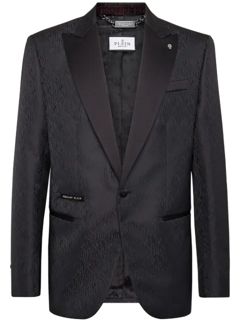 Philipp Plein patterned-jacquard single-breasted blazer