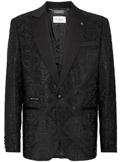 Philipp Plein Hexagon crystal-embellished blazer 
