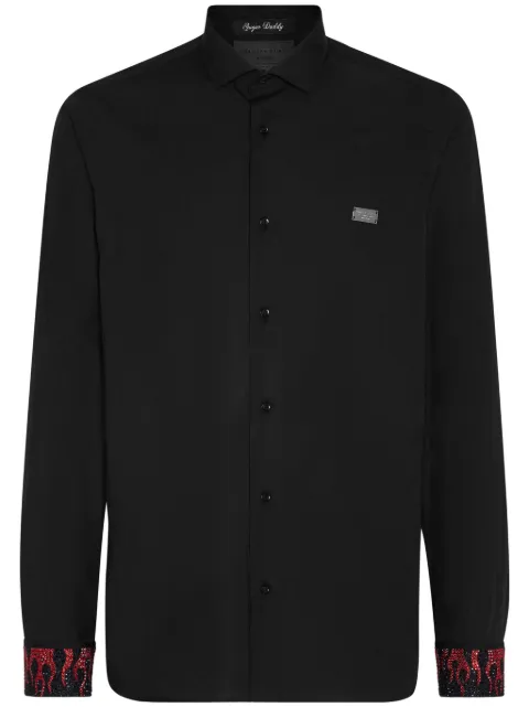 Philipp Plein Sugar Daddy flame-trim shirt