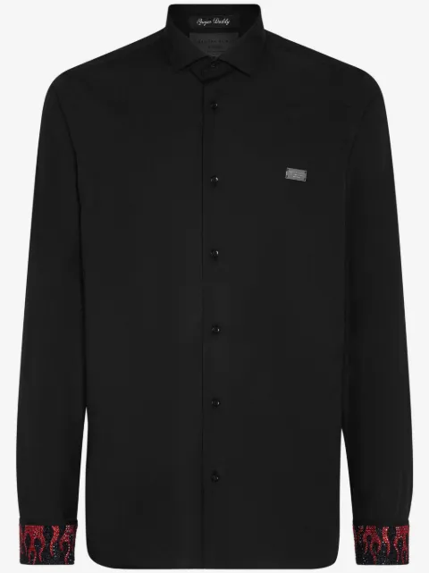 Philipp Plein Sugar Daddy flame-trim shirt
