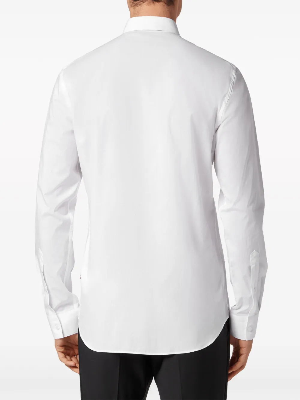 Shop Philipp Plein Logo-print Long-sleeve Shirt In Weiss