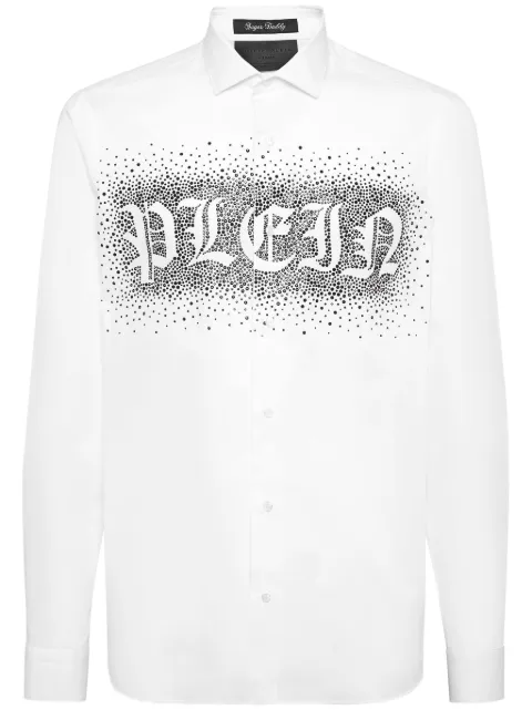 Philipp Plein camisa manga larga con logo estampado