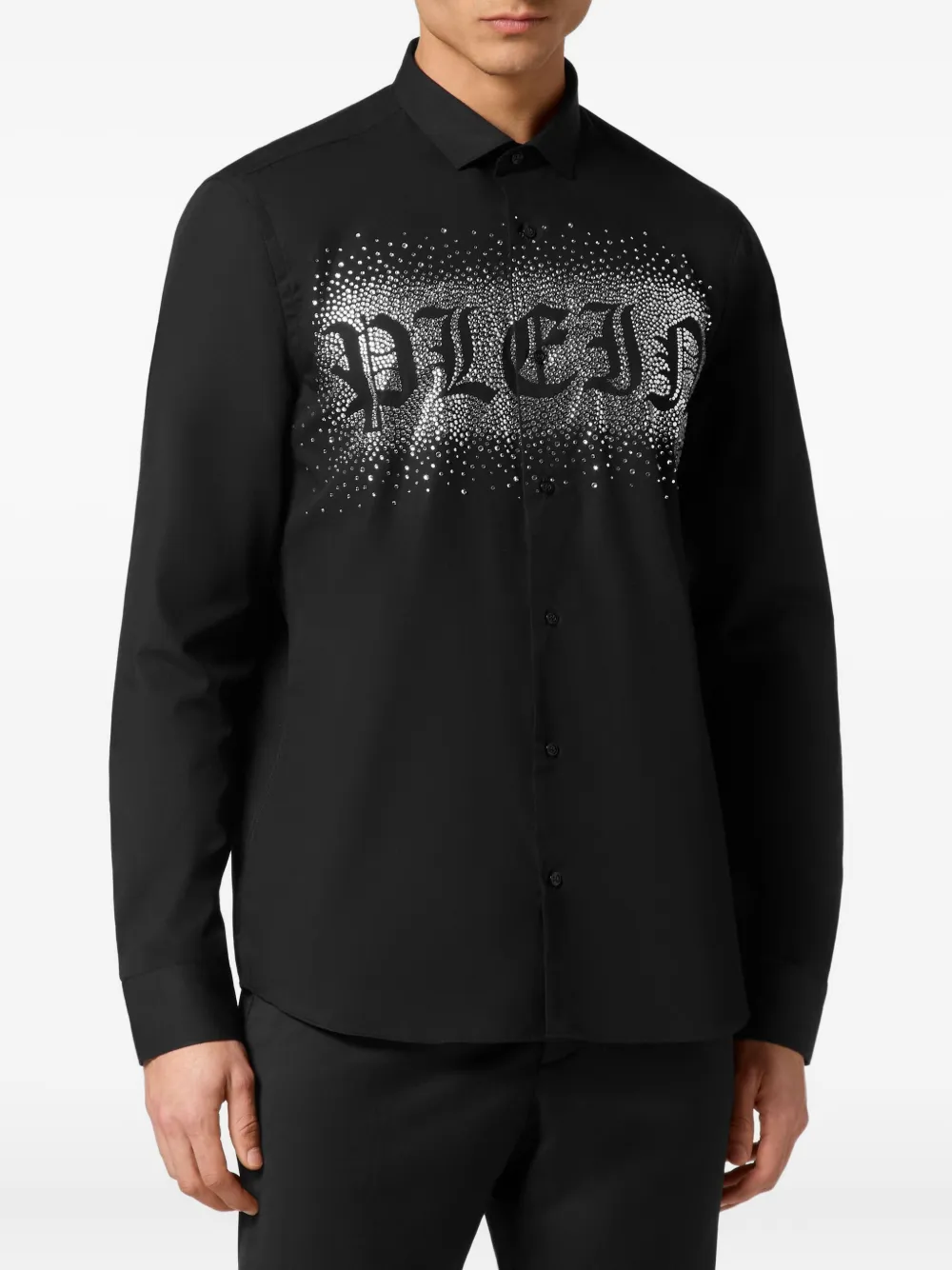 Philipp Plein Overhemd verfraaid met stras Zwart