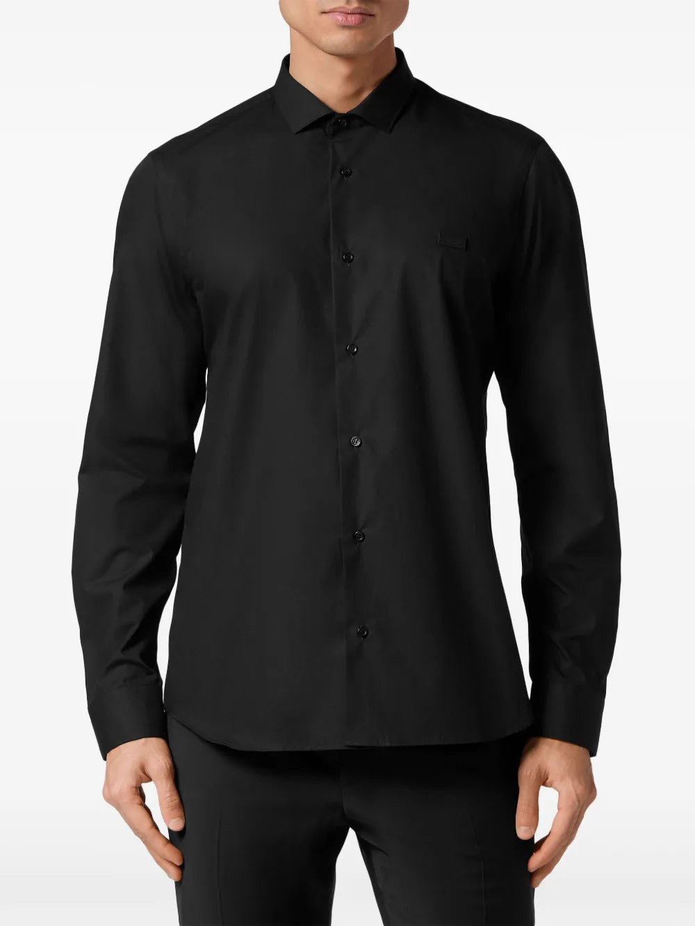 Shop Philipp Plein Sugar Daddy Cotton Shirt In Black