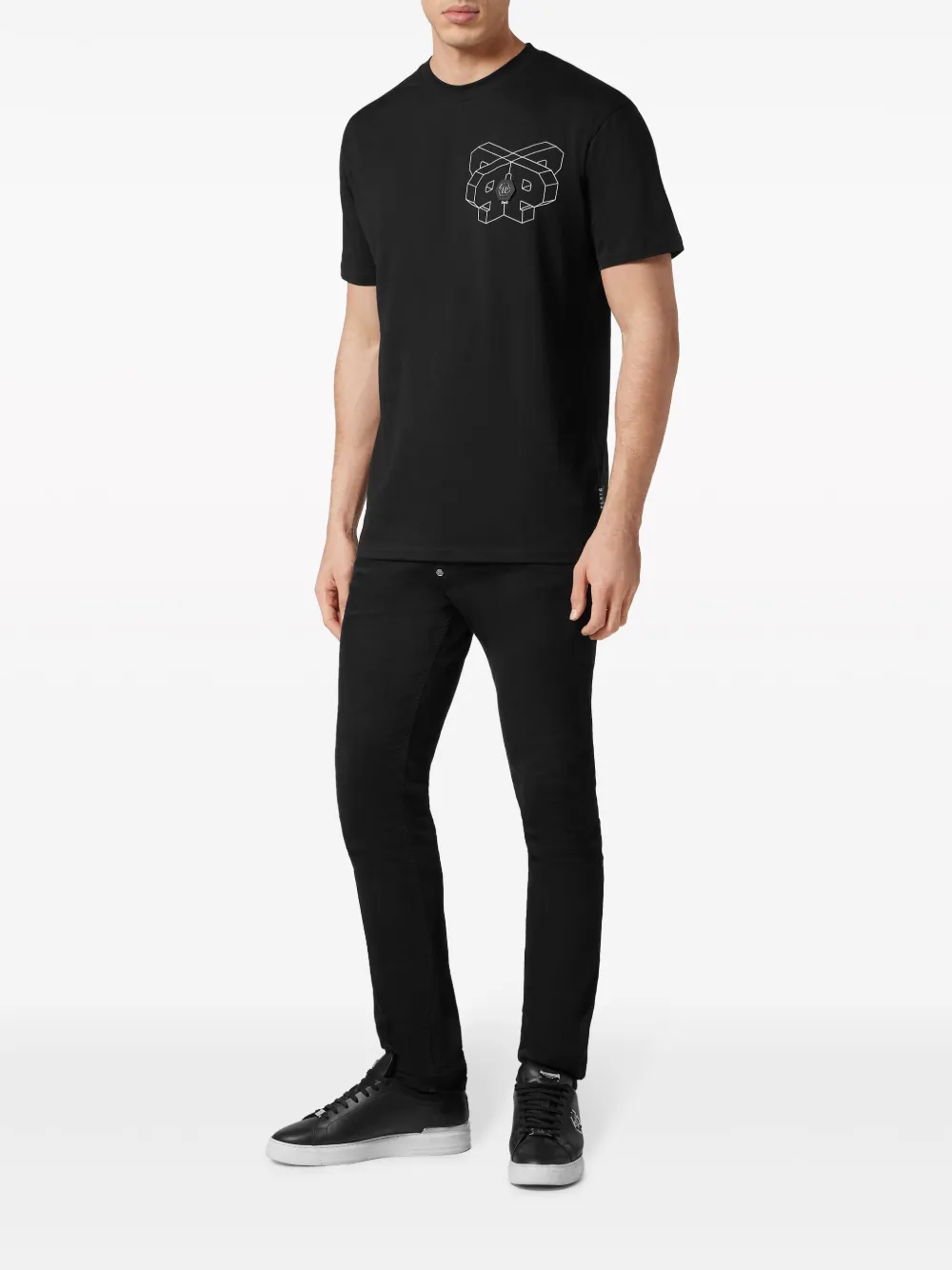 Shop Philipp Plein Wire Frame Cotton T-shirt In Black