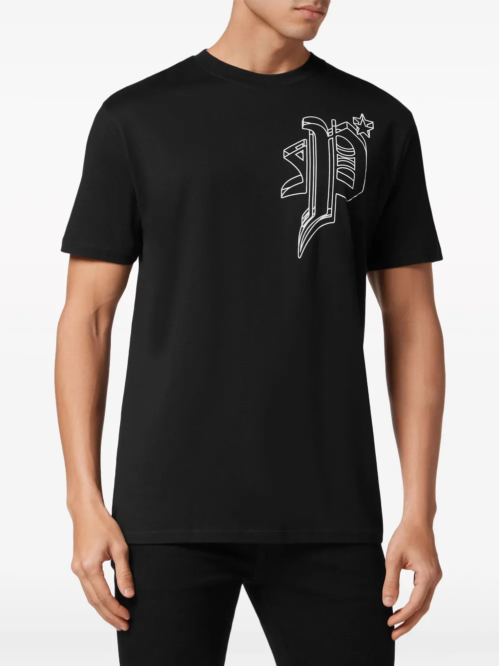 Shop Philipp Plein Skull-print Cotton T-shirt In Black